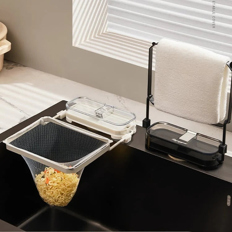Mounted Kitchen Drainer Rack with Filter Bag